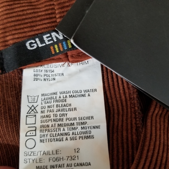 Glensport New Corduroy Vest and pant polyester/nylon set Size 12 - Picture 11 of 16